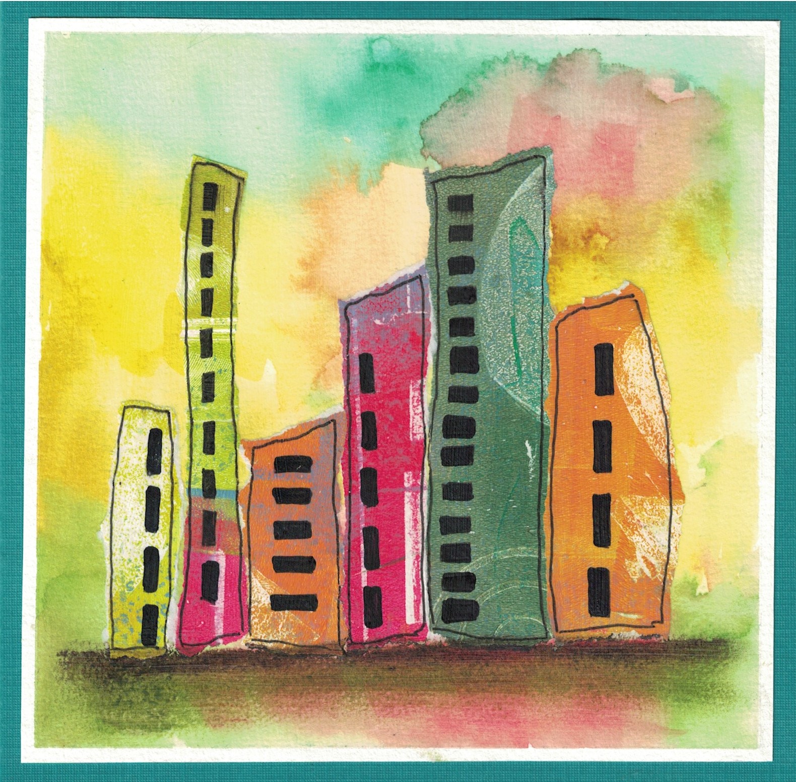 Huizen fantasie (Kleurige Kaartjes 417)